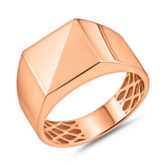 Печатка з червоного золота без каміння (арт. 180593)