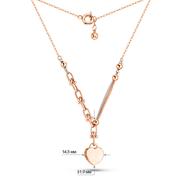 Кольє з червоного і білого золота (арт. 352446кб) – зображення 3