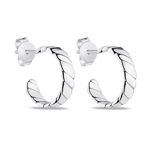 Серебряные серьги без камней (арт. 7518/6520) – изображение 1