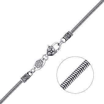 Фото Серебряный браслет плетения Снейк (арт. 7908/2423ч)