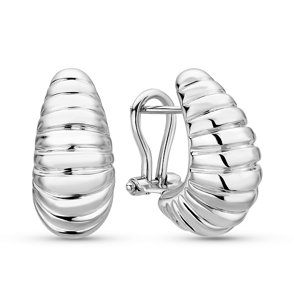 Серьги из белого золота без камней Francelli (арт. 1091869б) – изображение 1