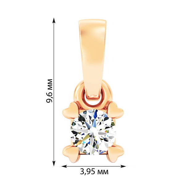 Золотий кулон з діамантом (арт. П011650010) – зображення 2