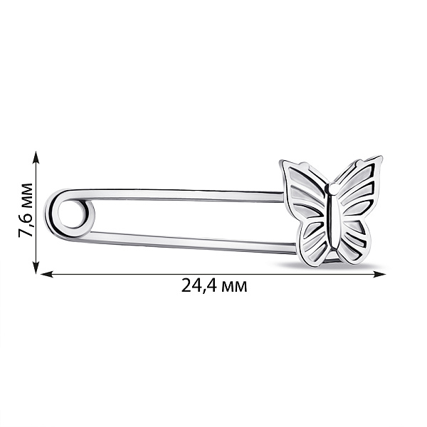 Серебряная булавка Бабочка (арт. 7511/БР2/005) – изображение 2