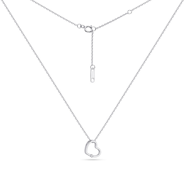 Серебряное колье "Сердце" с фианитом (арт. 7507/1341) – изображение 2