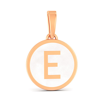 Золотая подвеска Буква Е с эмалью (арт. 440991еп)