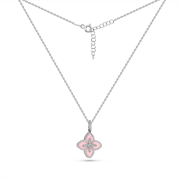 Серебряное колье Цветок с ониксом и фианитами (арт. 7507/2334/15ор) – изображение 2