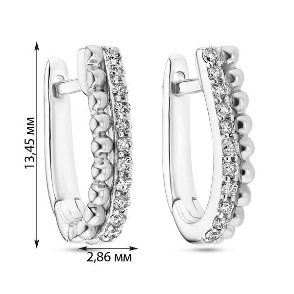 Серьги из белого золота с бриллиантами  (арт. С341106015б) – изображение 3
