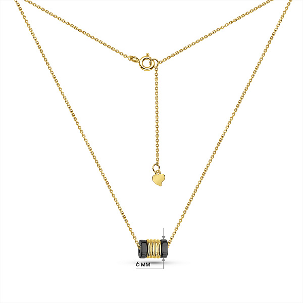 Срібне кольє з керамікою (арт. 7507/2256жкмч) – зображення 3