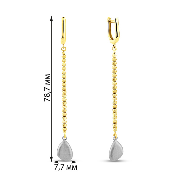 Золотые серьги с подвесками (арт. 105004ж) – изображение 2