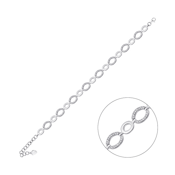 Серебряный браслет с фианитами (арт. 7509/4854/1) – изображение 1
