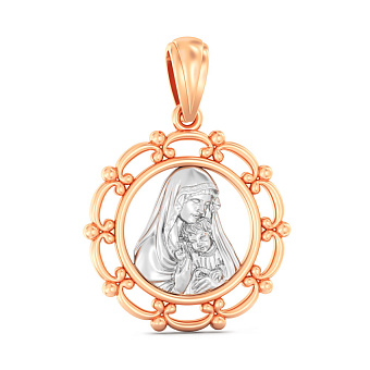 Ладанка з золота Божа Матір з немовлям (арт. 440947)