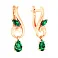 Сережки-подвески из красного золота с изумрудами (арт. 111133Пи) – изображение 1