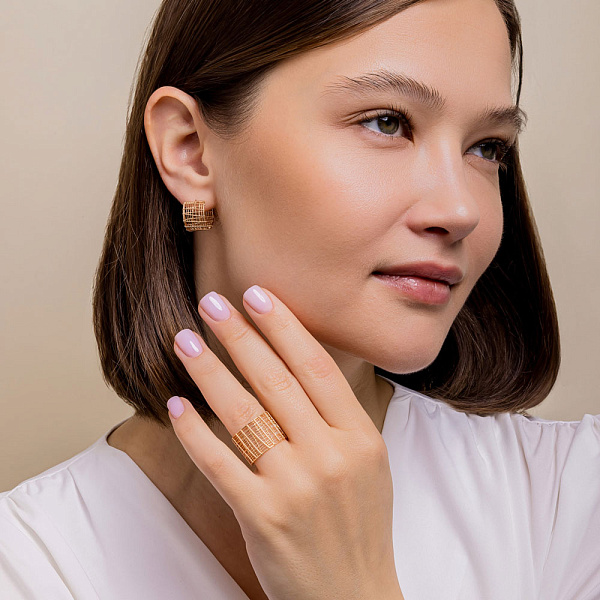 Серьги из красного золота (арт. 111280) – изображение 3