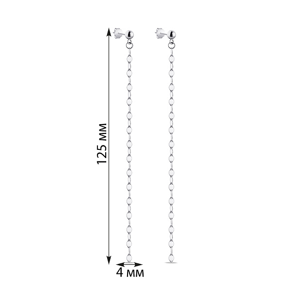 Довгі сережки-пусети Trendy Style зі срібла без каміння (арт. 7518/6126) – зображення 2