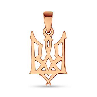 Фото Золотой подвес Герб Украины-Трезубец (арт. 440747)