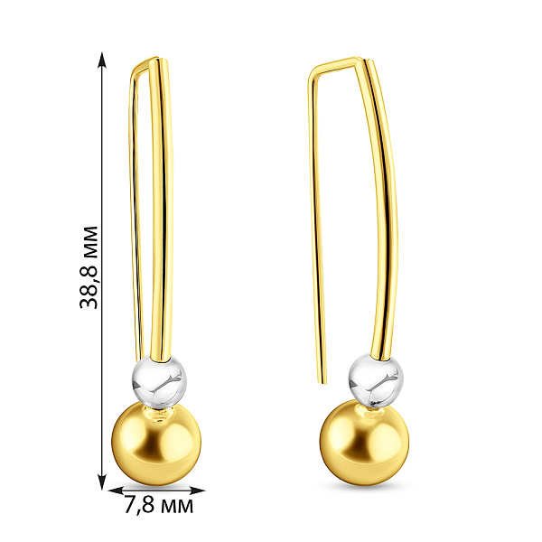 Золоті сережки без каменів (арт. 100965/2жб) – зображення 3