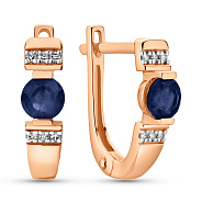 Сережки из золота с сапфиром и бриллиантами (арт. С011067с)