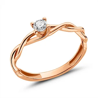 Золота каблучка з діамантом (арт. К011326010)