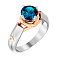 Золотое кольцо с топазом и фианитами Blue Ocean (арт. 140748Пбл) – изображение 1