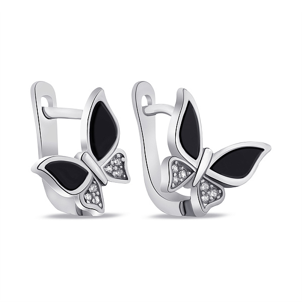 Серебренные серьги Бабочки (арт. 7502/СК2ОФ/2010) – изображение 1