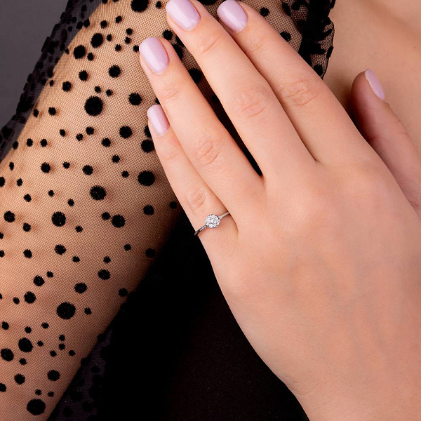 Каблучка з білого золота з діамантами (арт. К341358015б) – зображення 2