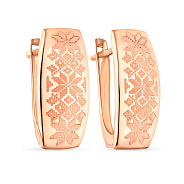 Сережки з червоного золота з орнаментом (арт. 121625)