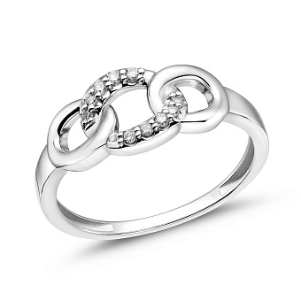 Фото Каблучка з білого золота Ланки з діамантами (арт. К011263005б)