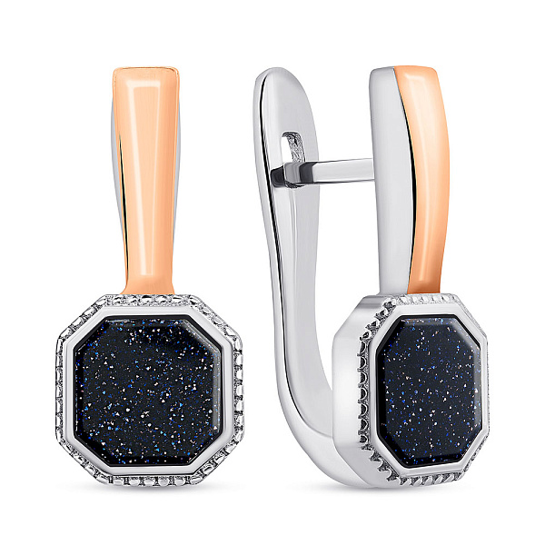 Серебряные серьги с авантюрином (арт. 7202/2300Авч) – изображение 1