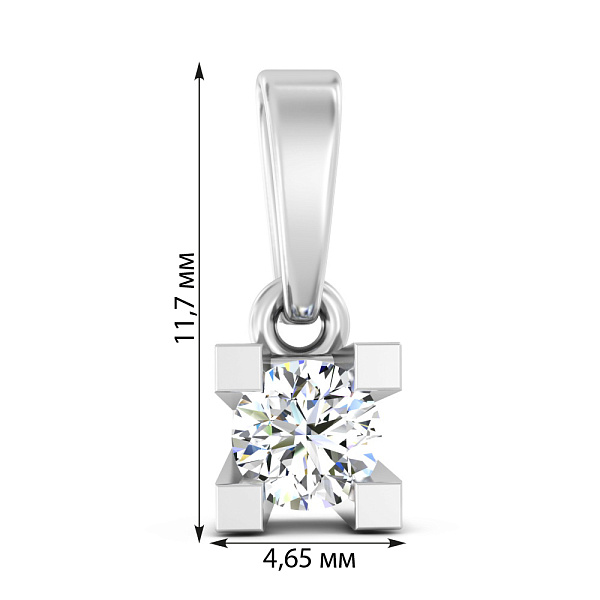 Кулон з білого золота з діамантом (арт. П011114020б) – зображення 2