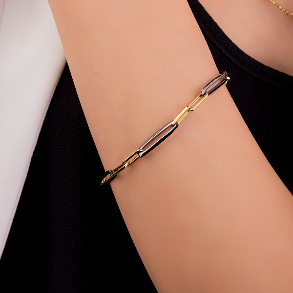 Золотой браслет Francelli с черным родированием (арт. 326444жч) – изображение 2