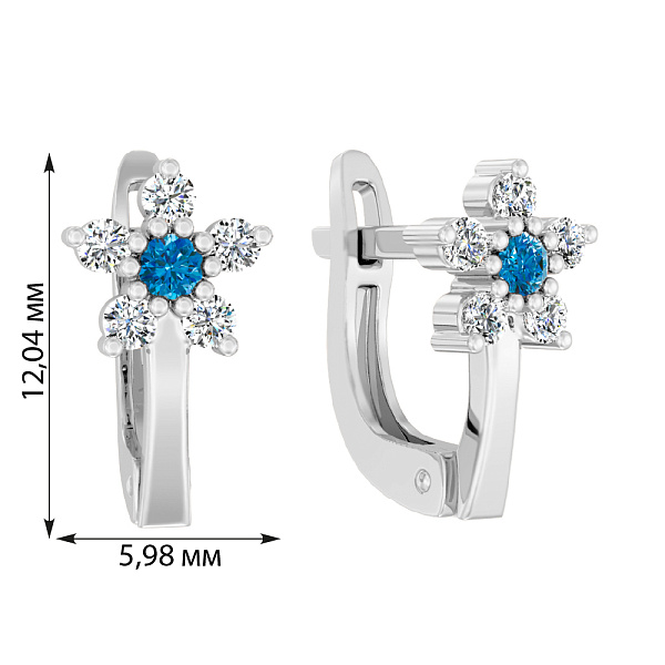 Сережки детские с фианитами из белого золота (арт. 110613бг) – изображение 2