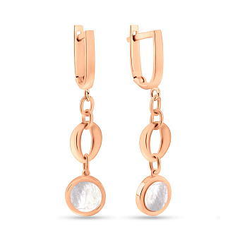 Серьги-подвески из золота с перламутром (арт. 109513п)