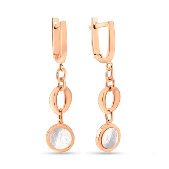 Сережки-підвіски з золота з перламутром (арт. 109513п)