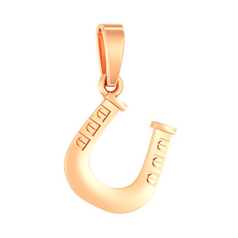 Золотая подвеска "Подкова" без камней (арт. 440660)
