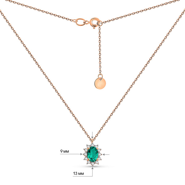 Золотое колье с кварцем и фианитами (арт. 361250Пз) – изображение 6