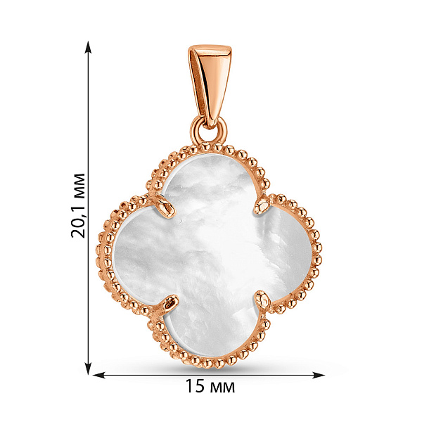 Золотой кулон с перламутром (арт. 422914/15п) – изображение 5