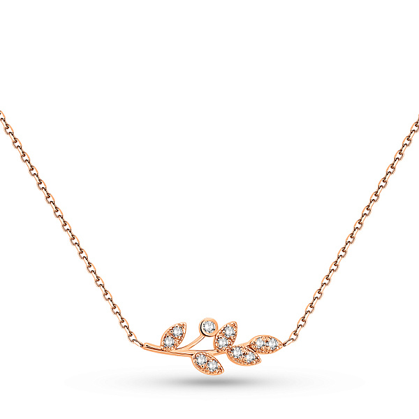 Кольє Гілочка з червоного золота з діамантами (арт. Ц011471005) – зображення 1