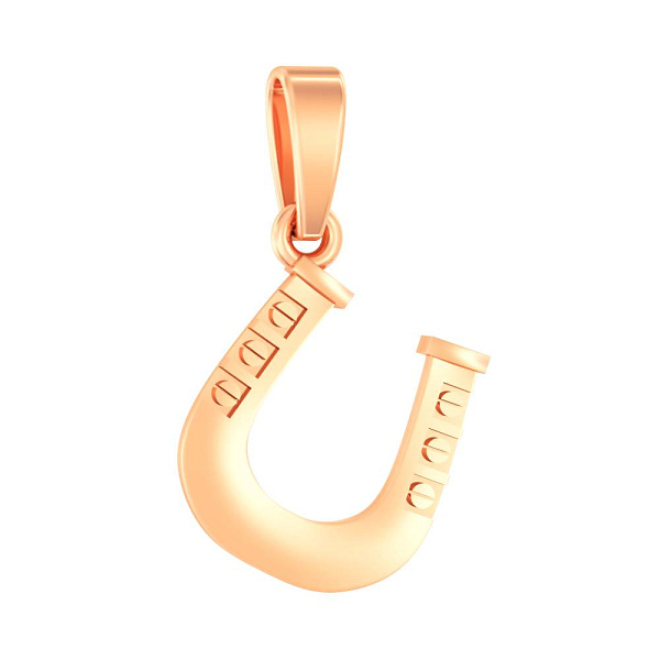 Золотая подвеска "Подкова" без камней (арт. 440660) – изображение 1