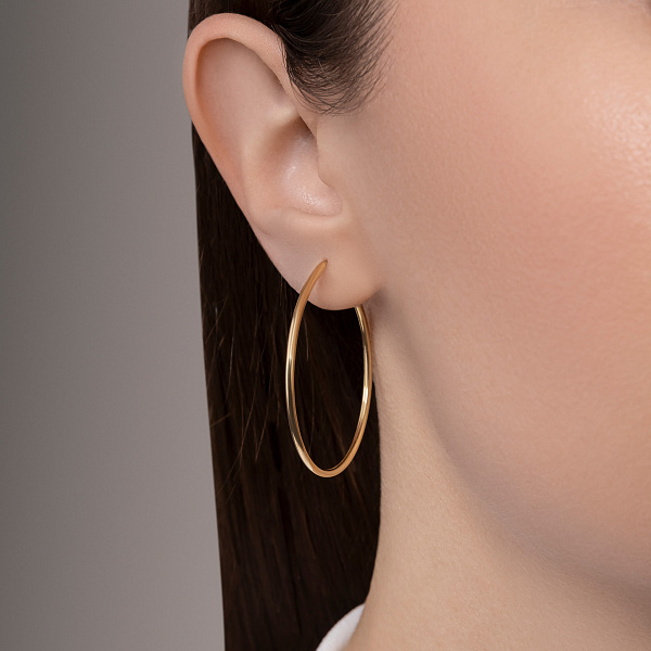 Серьги-кольца из желтого золота (арт. 122600/35ж) – изображение 2