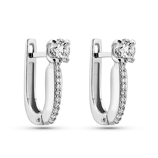 Серебряные серьги с фианитами (арт. 7502/1521С) – изображение 1