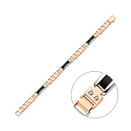 Мужской браслет из красного золота с ониксом (арт. 326029кбо)