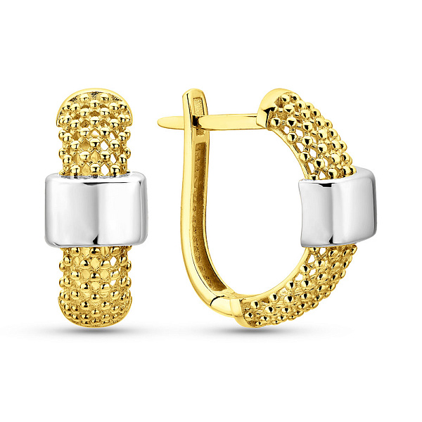 Сережки з жовтого золота з родіюванням (арт. 1092014жр) – зображення 1