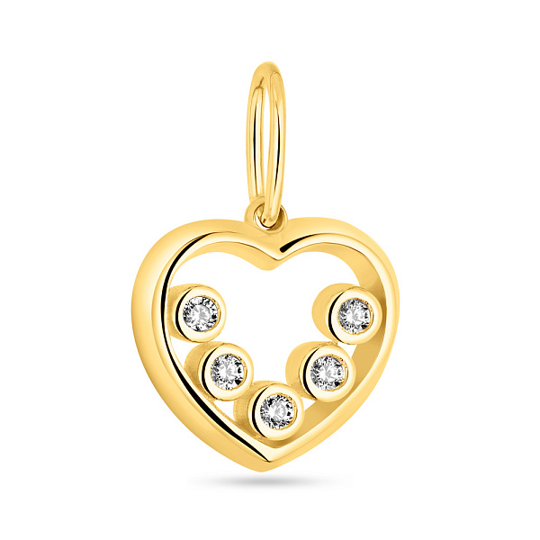 Подвес из желтого золота с фианитами (арт. 424584ж) – изображение 1