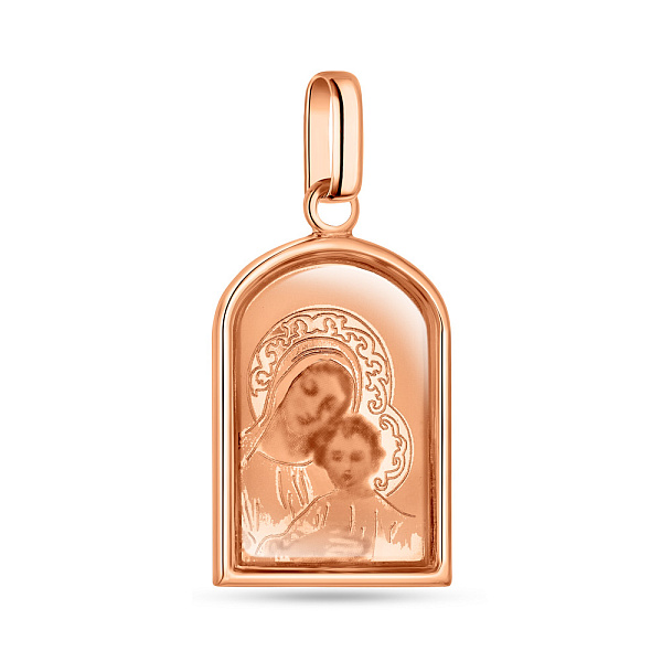 Ладанка из красного золота "Божья Матерь с младенцем" (арт. 402900) – изображение 1