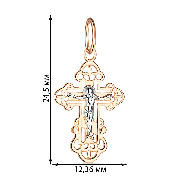 Хрестик з червоного золота «Тінь милосердя» (арт. 501511) – зображення 3