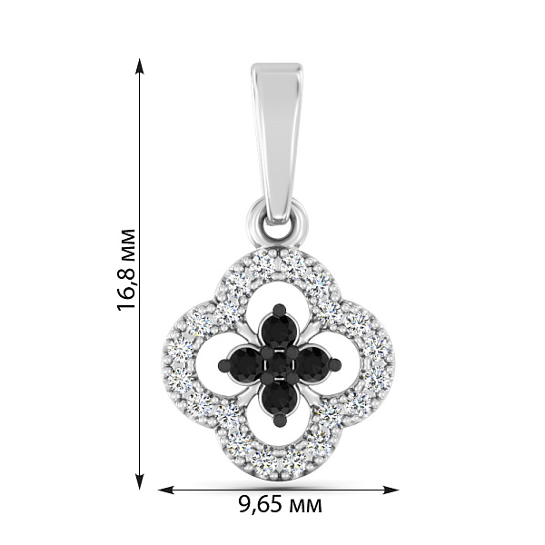 Золотий кулон з діамантами (арт. П011496005бч) – зображення 3