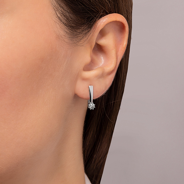 Серьги из белого золота с бриллиантами (арт. С011513040б) – изображение 5