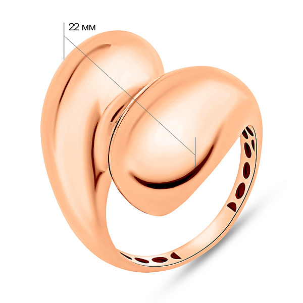 Кольцо из красного золота без камней (арт. 156583) – изображение 5
