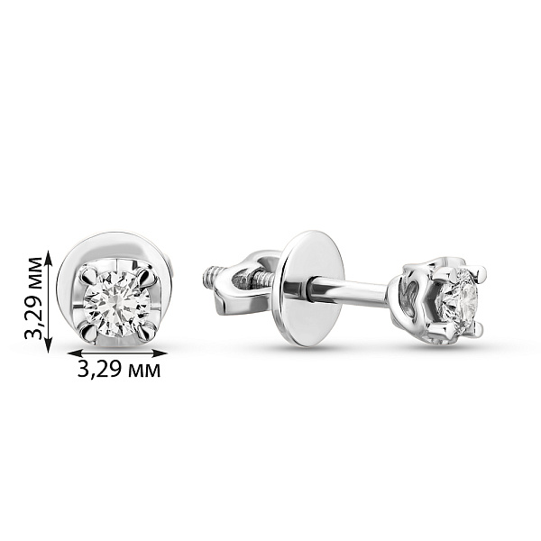 Пусеты из белого золота с бриллиантами (арт. Т011052015б) – изображение 2