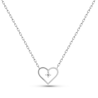 Золотое колье Сердечко с бриллиантом (арт. Ц011707б)